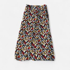 Adjustable side slit floral maxi skirt